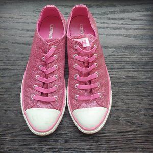 Converse Low top pink glitter junior's sz 5/women's sz 7